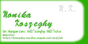 monika koszeghy business card